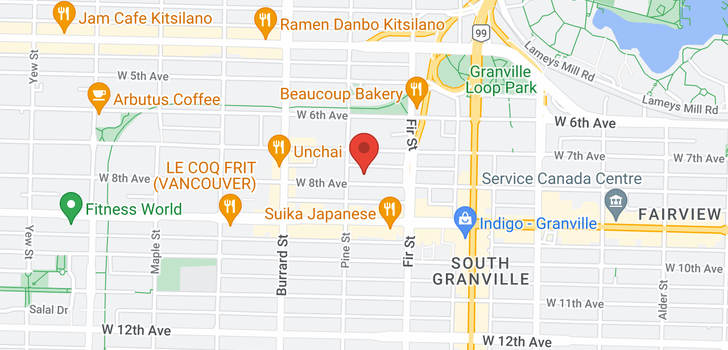 map of 505 1675 W 8TH AVENUE